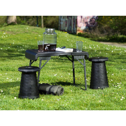 WEDO® Sitzset SITTOGO NXT Hocker: ABS Kunststoff, Tisch: PE/Aluminium schwarz