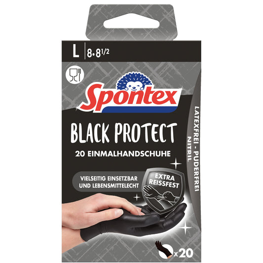 Spontex Einweghandschuhe Black Protect 8 Nitril schwarz 20 St./Pack.