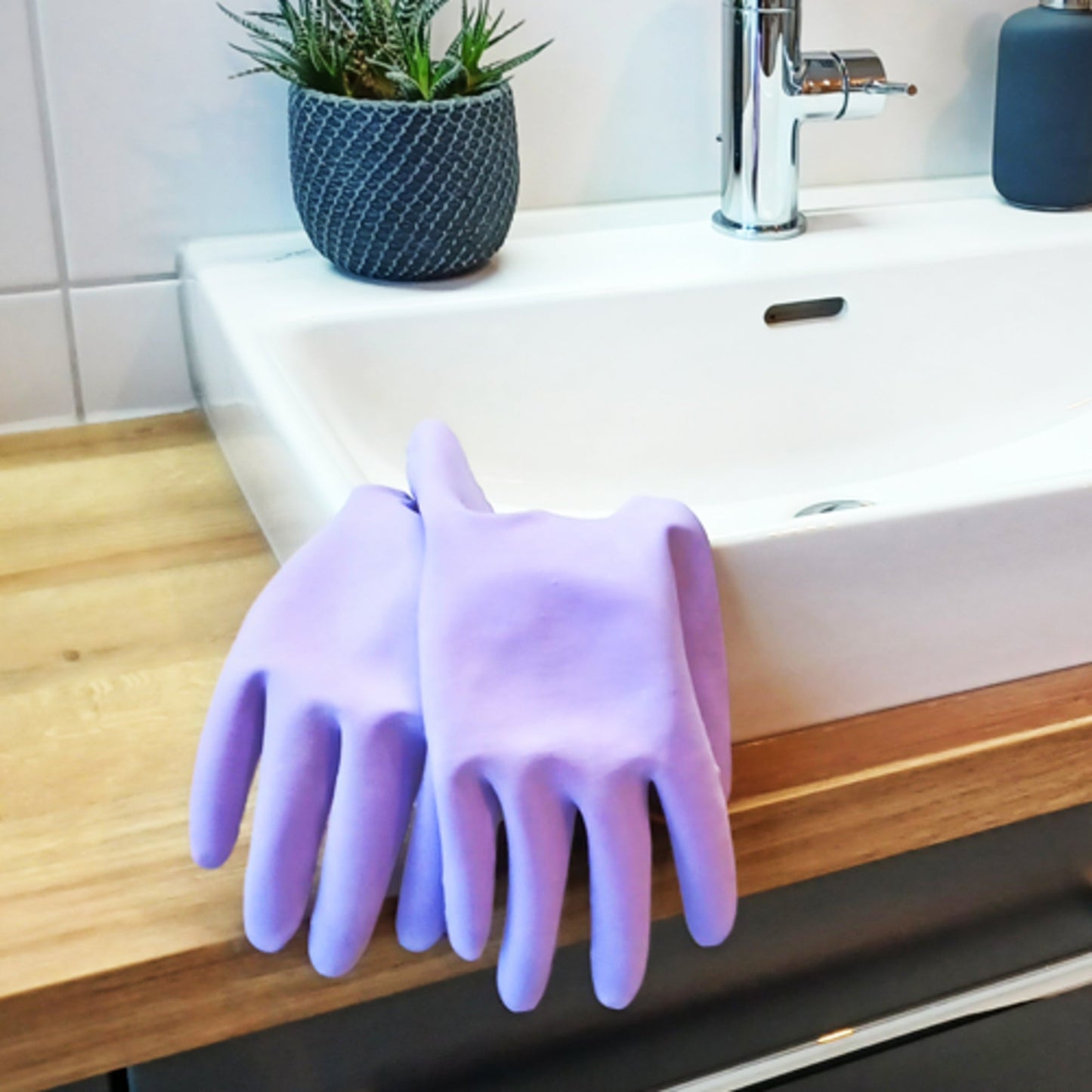 Spontex Gummihandschuhe Extra Comfort 8 Naturlatex lila