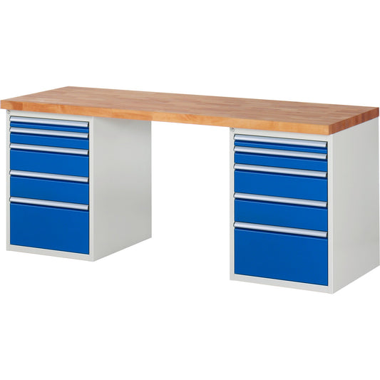 RAU Werkbank 7000 2.000 x 890 x 700 mm (B x H x T) enzianblau lichtgrau