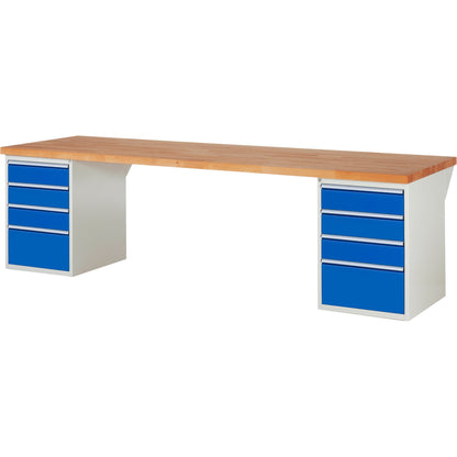 RAU Werkbank 7000 3.000 x 890 x 900 mm (B x H x T) enzianblau lichtgrau