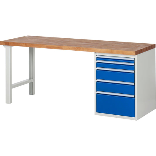 RAU Werkbank 7000 2.000 x 890 x 700 mm (B x H x T) enzianblau lichtgrau