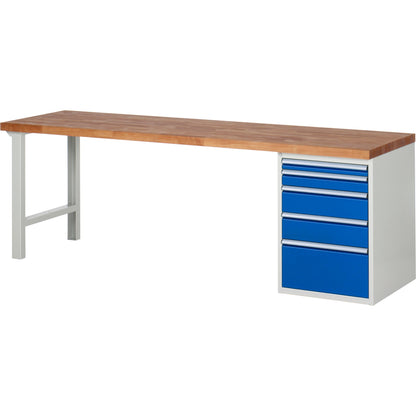 RAU Werkbank 7000 2.500 x 890 x 700 mm (B x H x T) enzianblau lichtgrau