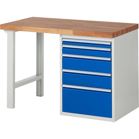 RAU Werkbank 7000 1.250 x 890 x 700 mm (B x H x T) enzianblau lichtgrau