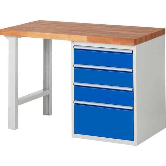 RAU Werkbank 7000 1.250 x 890 x 700 mm (B x H x T) enzianblau lichtgrau