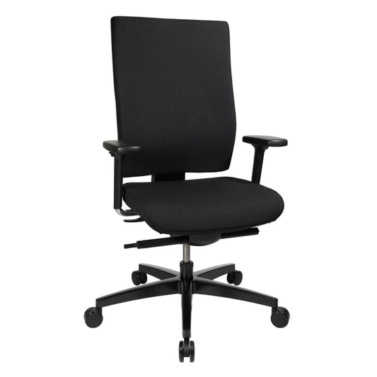 TOPSTAR Bürodrehstuhl Profi Star 20 SOMO 43-52cm Punktsynchronmechanik Rolle hart gebremst (für Teppichboden) Aluminium, pulverbeschichtet schwarz