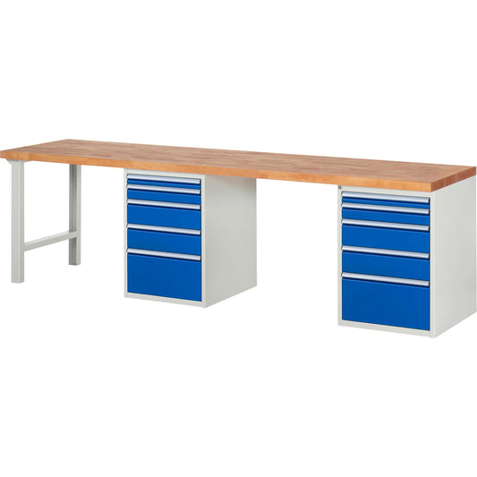 RAU Werkbank 7000 3.000 x 890 x 700 mm (B x H x T) enzianblau lichtgrau