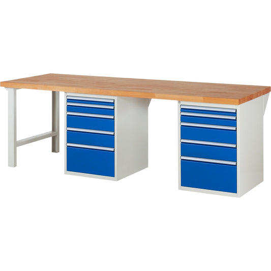 RAU Werkbank 7000 2.500 x 890 x 900 mm (B x H x T) enzianblau lichtgrau