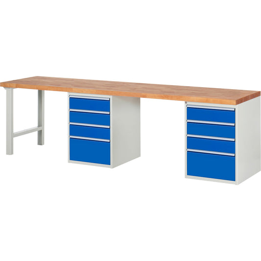 RAU Werkbank 7000 3.000 x 890 x 700 mm (B x H x T) enzianblau lichtgrau