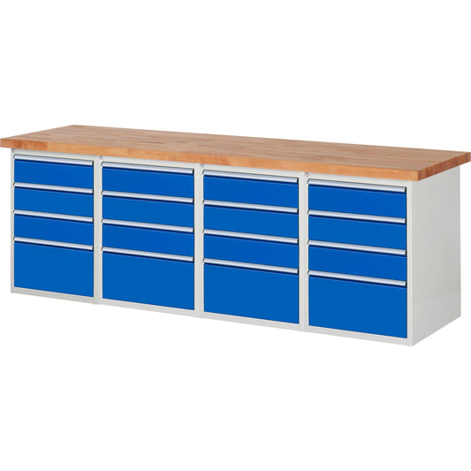 RAU Werkbank 7000 2.500 x 890 x 900 mm (B x H x T) enzianblau lichtgrau