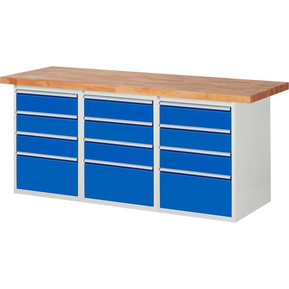 RAU Werkbank 7000 2.000 x 890 x 900 mm (B x H x T) enzianblau lichtgrau