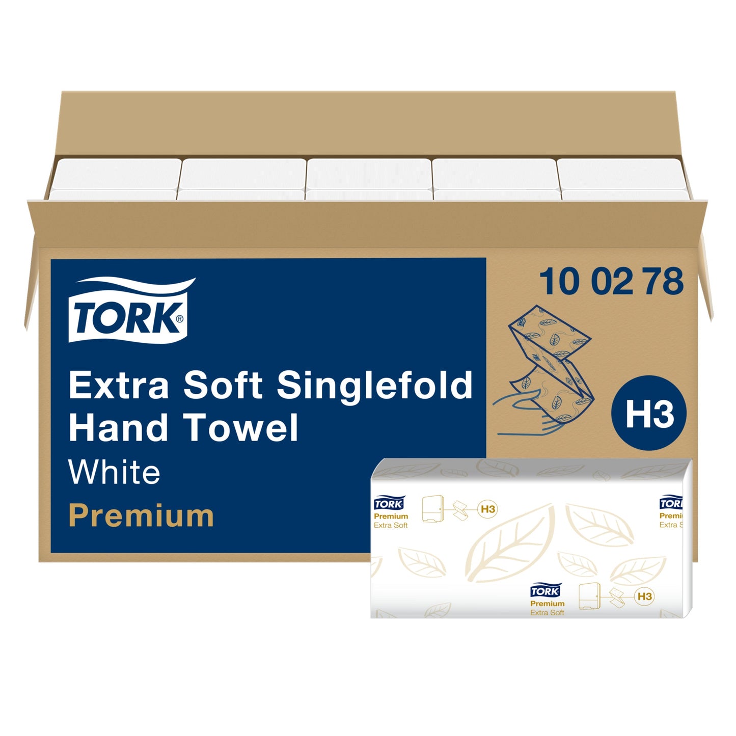 Tork Papierhandtücher Premium 22,6 x 23 cm (B x L) Zellstoff weiß 15 x 200 Bl./Pack.