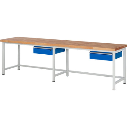 RAU Werkbank 8000 3.000 x 840-1.040 x 700 mm (B x H x T) enzianblau