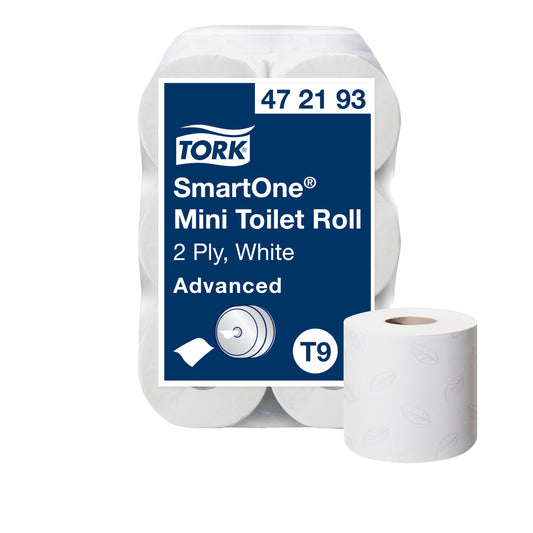 Tork Toilettenpapier SmartOne® Mini 2-lagig weiß 620 Bl./Rl. 12 Rl./Pack.