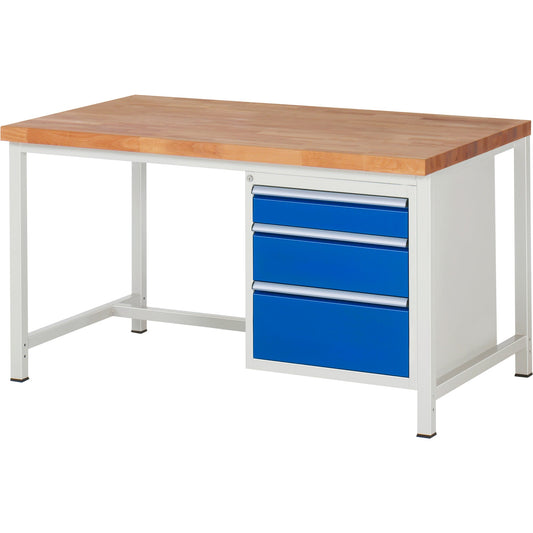 RAU Werkbank 8000 1.500 x 840-1.040 x 900 mm (B x H x T) enzianblau lichtgrau
