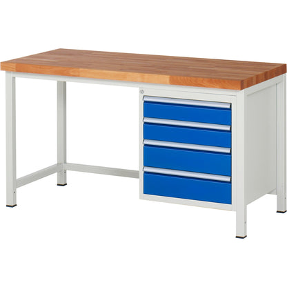 RAU Werkbank 8000 1.500 x 840-1.040 x 700 mm (B x H x T) enzianblau lichtgrau