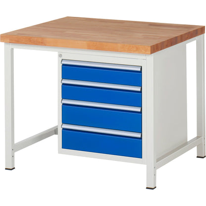 RAU Werkbank 8000 1.000 x 840-1.040 x 900 mm (B x H x T) enzianblau lichtgrau