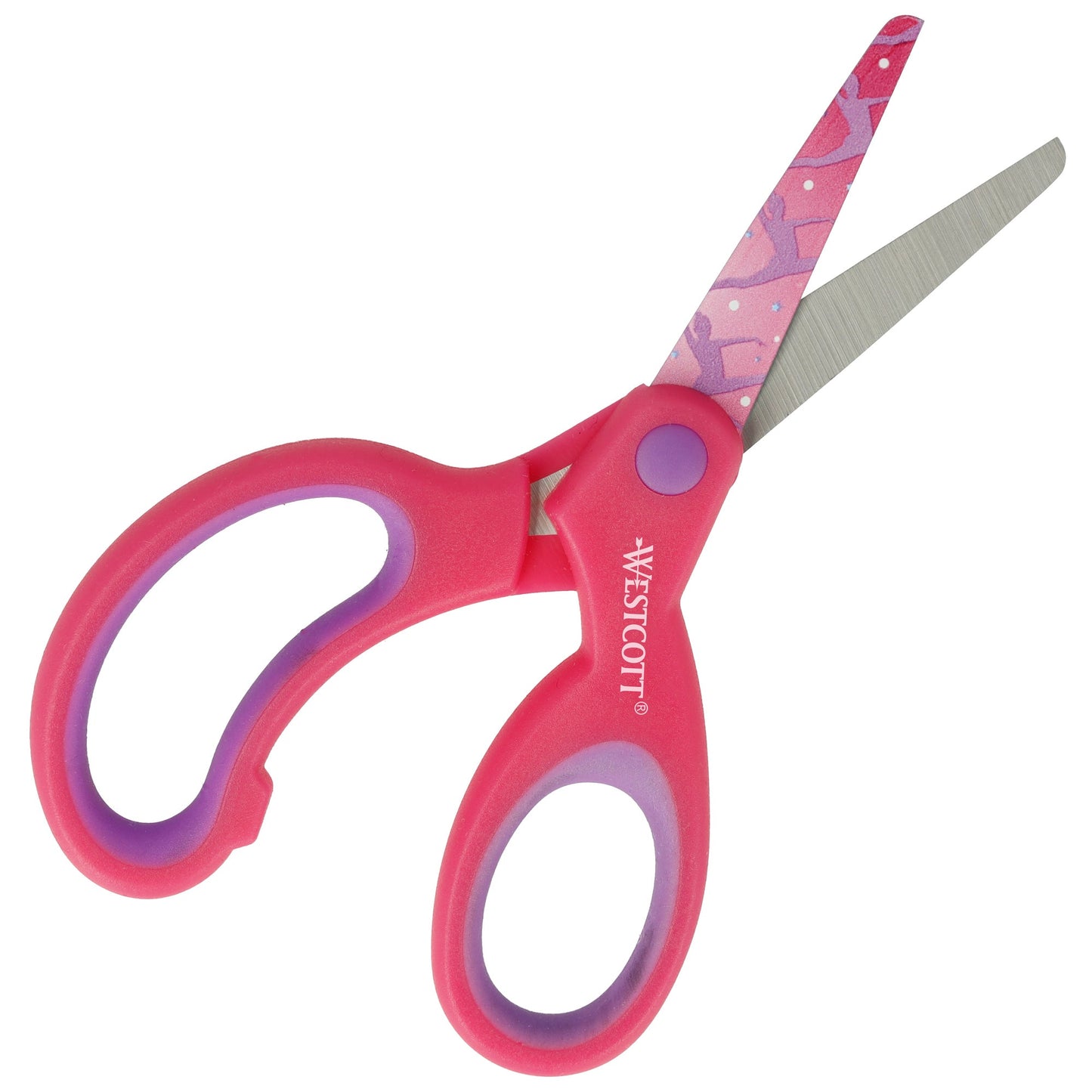 Westcott Bastelschere Sporty 130mm inkl. transparente Klingenhülle Stahl pink Gymnastik