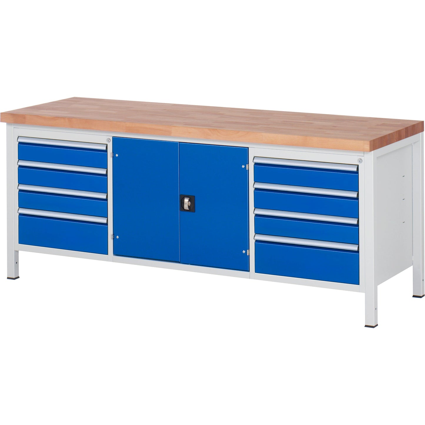 RAU Werkbank 8000 2.000 x 840-1.040 x 700 mm (B x H x T) enzianblau lichtgrau
