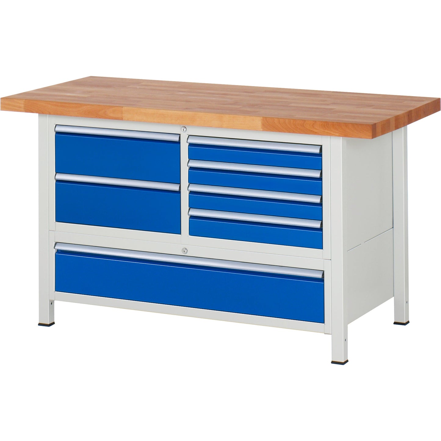 RAU Werkbank 8000 1.500 x 840-1.040 x 700 mm (B x H x T) enzianblau lichtgrau