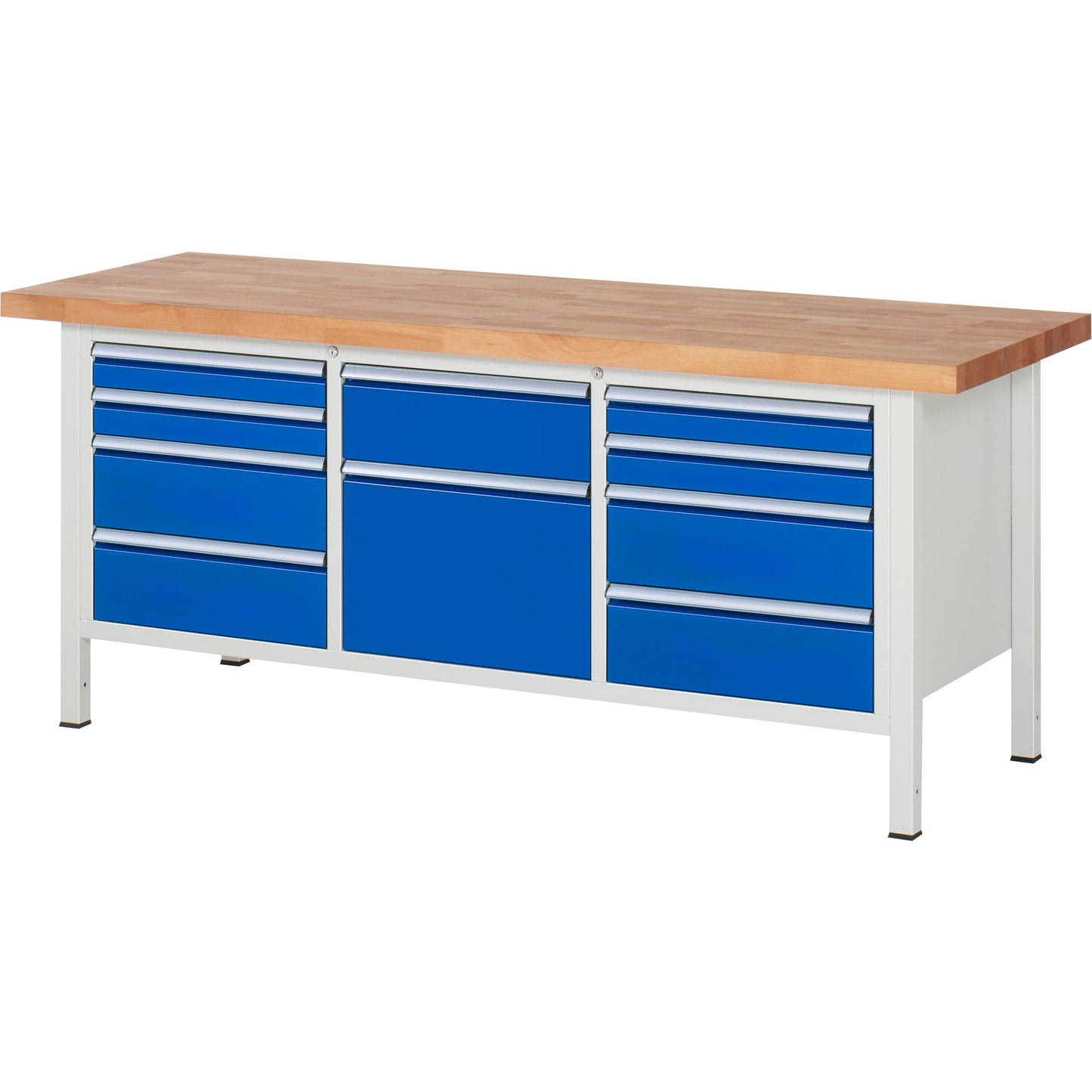 RAU Werkbank 8000 2.000 x 840-1.040 x 700 mm (B x H x T) enzianblau lichtgrau