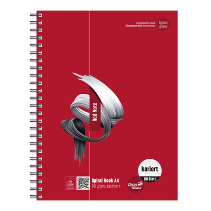 Ursus® Collegeblock DIN A4 kariert 90g/m² rot 80 Bl.