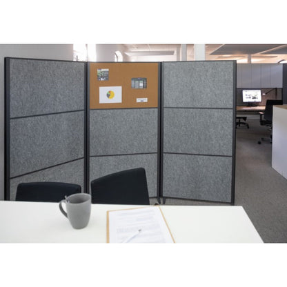 MAUL Stellwand MAULconnecto 100 x 182 cm (B x H) Zweibeinstativ Kork, 100 % PES-Fasern braun, dunkelgrau
