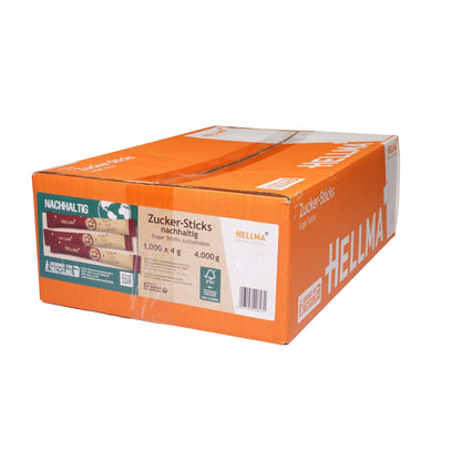 Hellma Zucker Stick Karton 1.000 x 4 g/Pack.