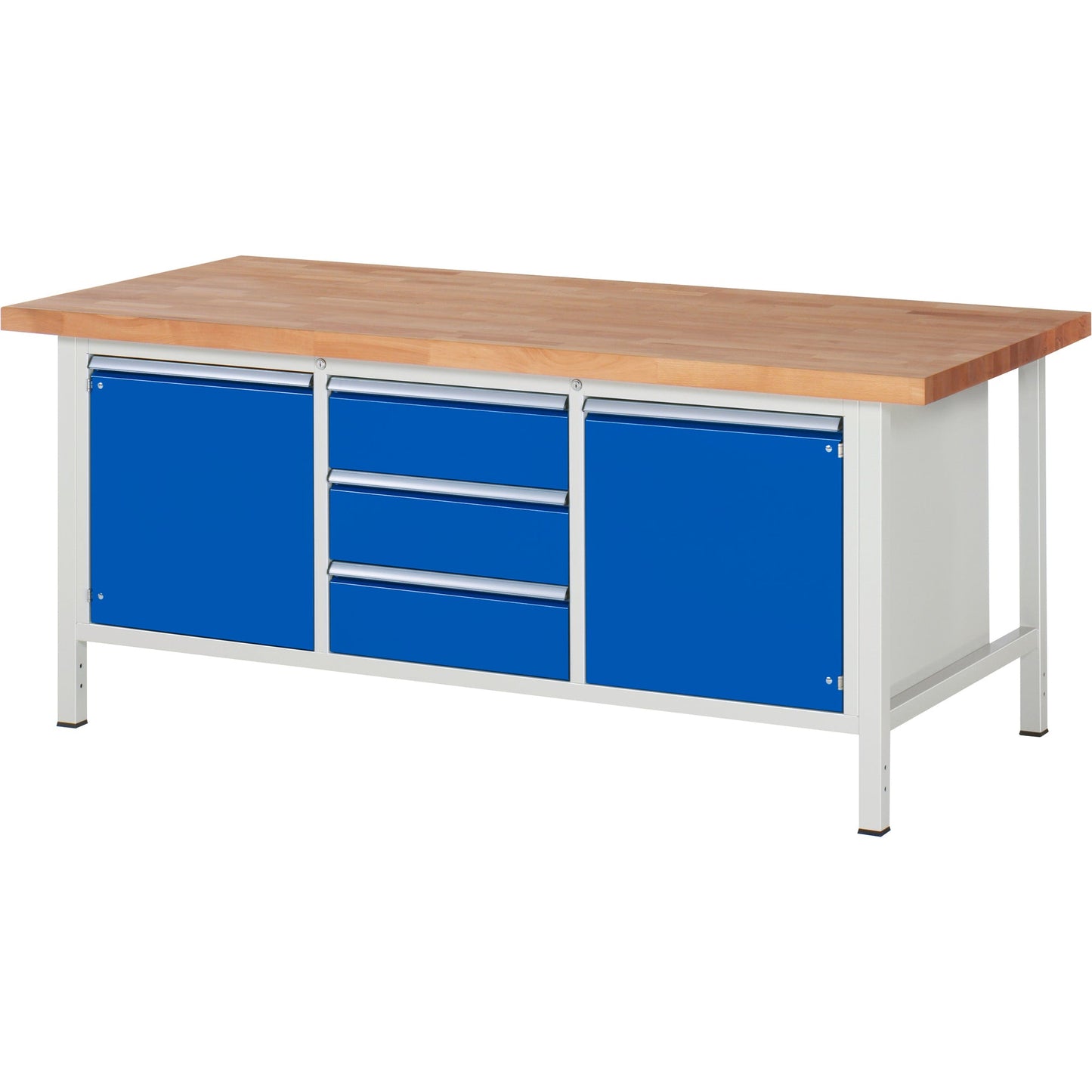 RAU Werkbank 8000 2.000 x 840-1.040 x 900 mm (B x H x T) enzianblau lichtgrau