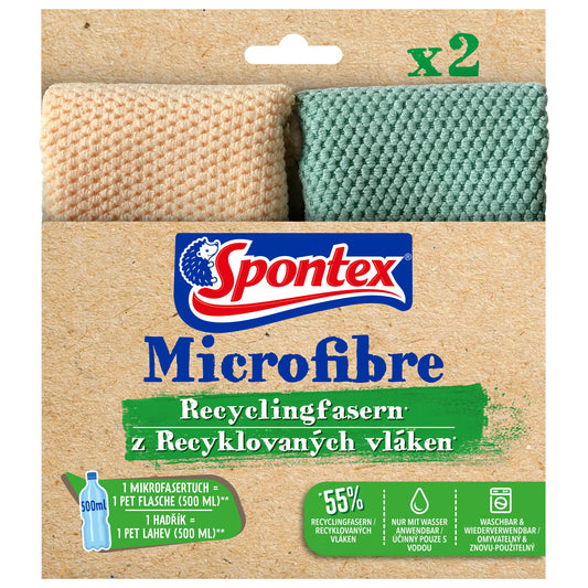 Spontex Microfasertücher 30 x 30 cm (B x L) 85 % Polyester, 15 % Polyamide farbig sortiert 2 St./Pack.