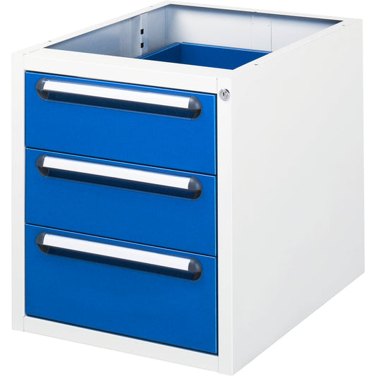 RAU Unterbaucontainer E 480 x 545 x 600 mm (B x H x T) 3 Schubladen Stahl, pulverbeschichtet enzianblau