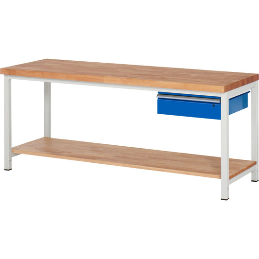RAU Werkbank 8000 2.000 x 840-1.040 x 700 mm (B x H x T) enzianblau lichtgrau