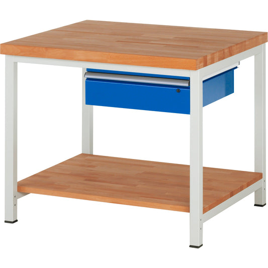 RAU Werkbank 8000 1.000 x 840-1.040 x 900 mm (B x H x T) enzianblau lichtgrau