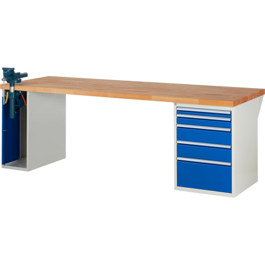 RAU Werkbank 7000 2.500 x 890 x 900 mm (B x H x T) enzianblau lichtgrau