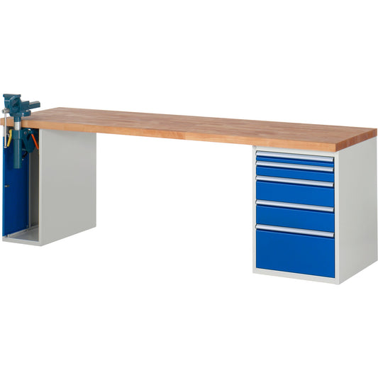 RAU Werkbank 7000 2.500 x 890 x 700 mm (B x H x T) enzianblau lichtgrau