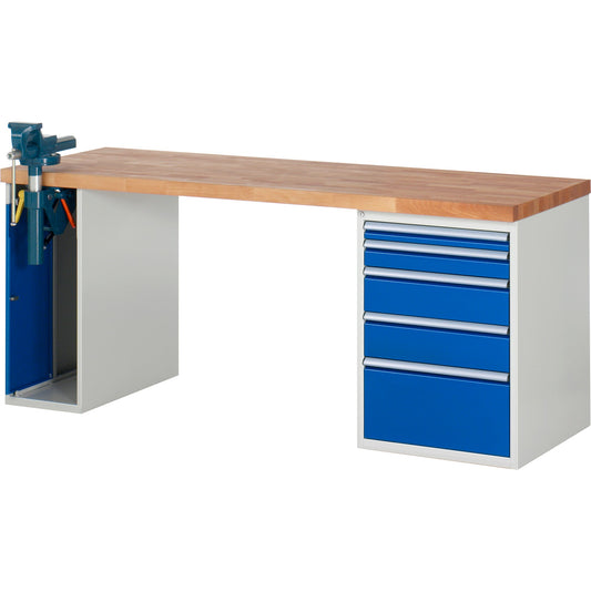 RAU Werkbank 7000 2.000 x 890 x 700 mm (B x H x T) enzianblau lichtgrau