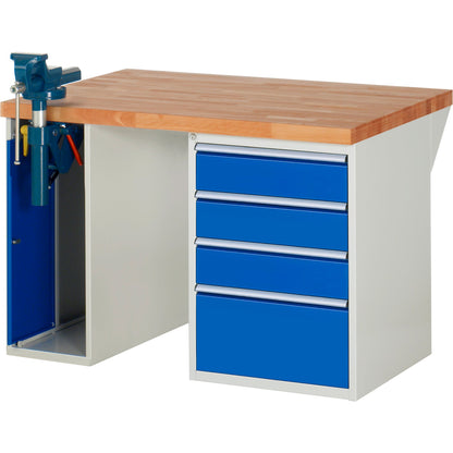 RAU Werkbank 7000 1.250 x 890 x 900 mm (B x H x T) enzianblau lichtgrau