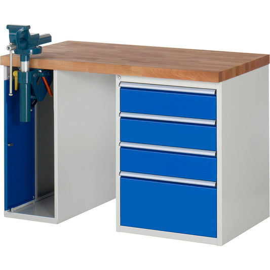 RAU Werkbank 7000 1.250 x 890 x 700 mm (B x H x T) enzianblau lichtgrau