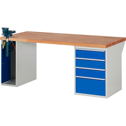 RAU Werkbank 7000 2.000 x 890 x 900 mm (B x H x T) enzianblau lichtgrau