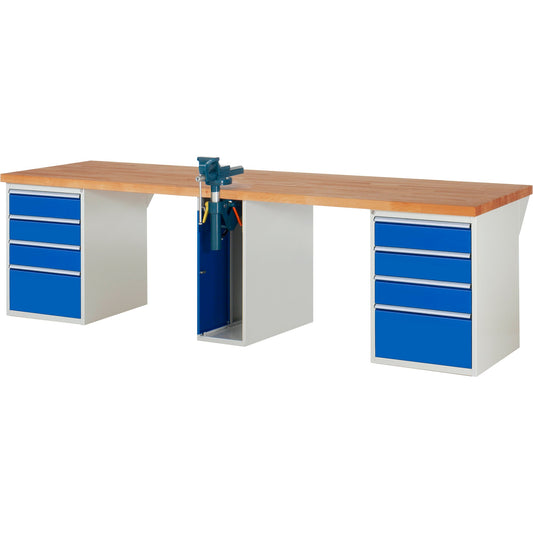 RAU Werkbank 7000 3.000 x 890 x 900 mm (B x H x T) enzianblau lichtgrau