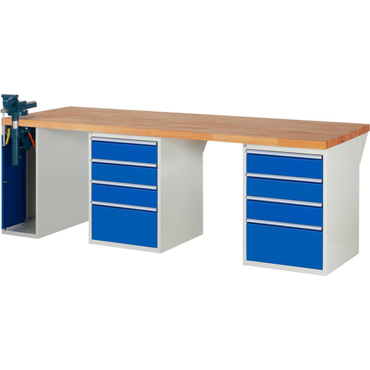 RAU Werkbank 7000 2.500 x 890 x 900 mm (B x H x T) enzianblau lichtgrau