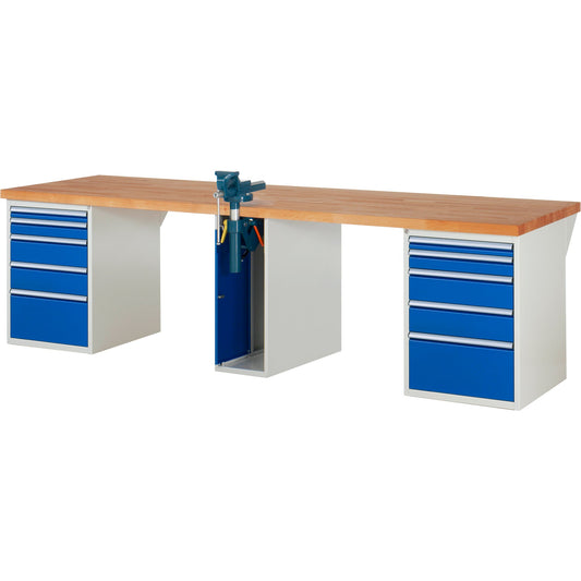 RAU Werkbank 7000 3.000 x 890 x 900 mm (B x H x T) enzianblau lichtgrau