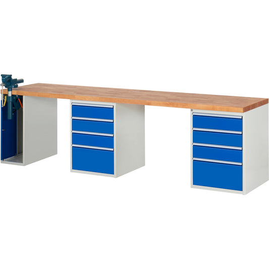 RAU Werkbank 7000 3.000 x 890 x 700 mm (B x H x T) enzianblau lichtgrau