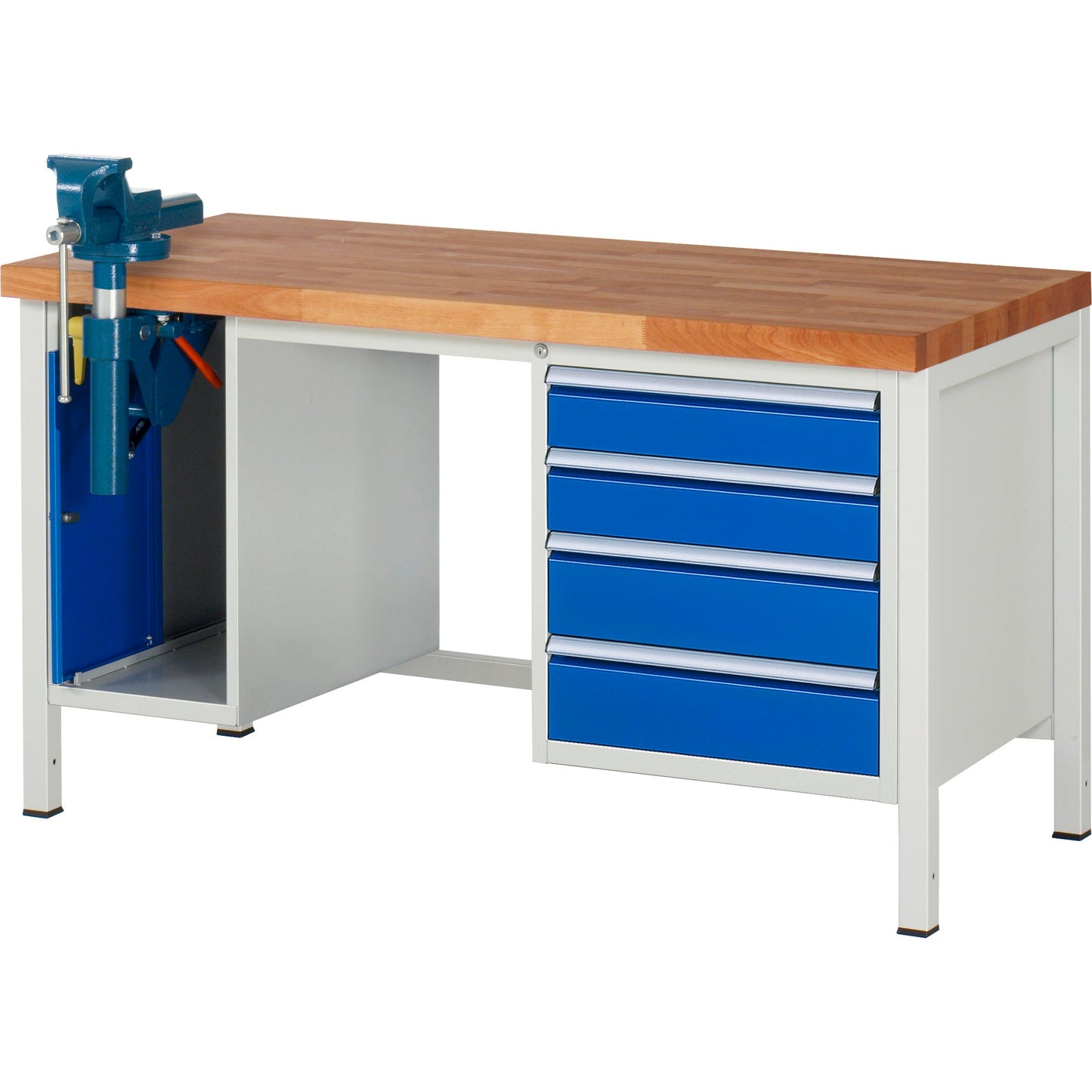 RAU Werkbank 8000 1.500 x 840-1.040 x 700 mm (B x H x T) enzianblau lichtgrau