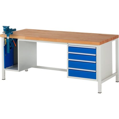 RAU Werkbank 8000 2.000 x 840-1.040 x 900 mm (B x H x T) enzianblau lichtgrau