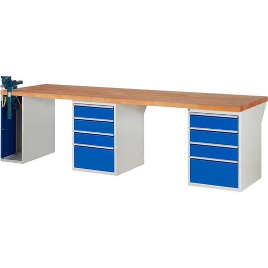 RAU Werkbank 7000 3.000 x 890 x 900 mm (B x H x T) enzianblau lichtgrau