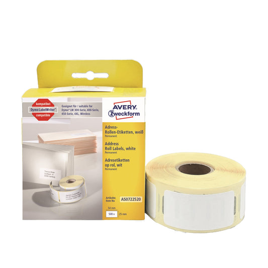 Avery Zweckform Adressetikett 25 x 54 mm (B x H) Papier weiß 500 Etik./Rl.
