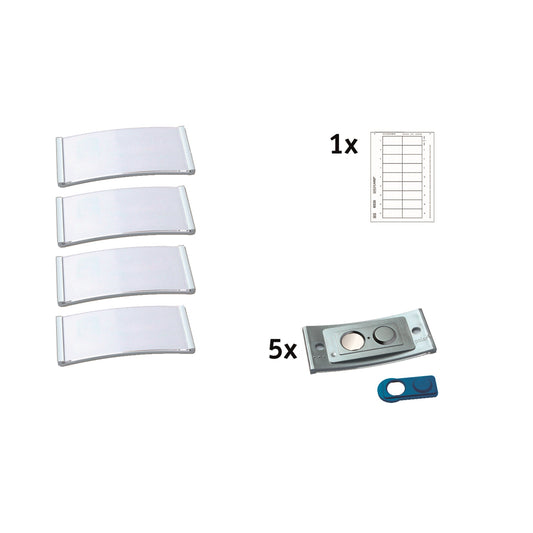badgepoint® Namensschild polar® classic 65 x 30 mm (B x H) inkl. 1 Bogen (18 Namenskarten) Papier A4 weiß Magnet edelstahl 5 St./Pack.