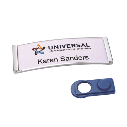 badgepoint® Namensschild polar® classic 64 x 22 mm (B x H) inkl. 2 Bogen (24 Namenskarten) Papier A4 weiß Magnet edelstahl 10 St./Pack.