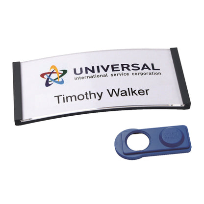 badgepoint® Namensschild polar® classic 65 x 30 mm (B x H) inkl. 1 Bogen (18 Namenskarten) Papier A4 weiß Magnet anthrazit 5 St./Pack.
